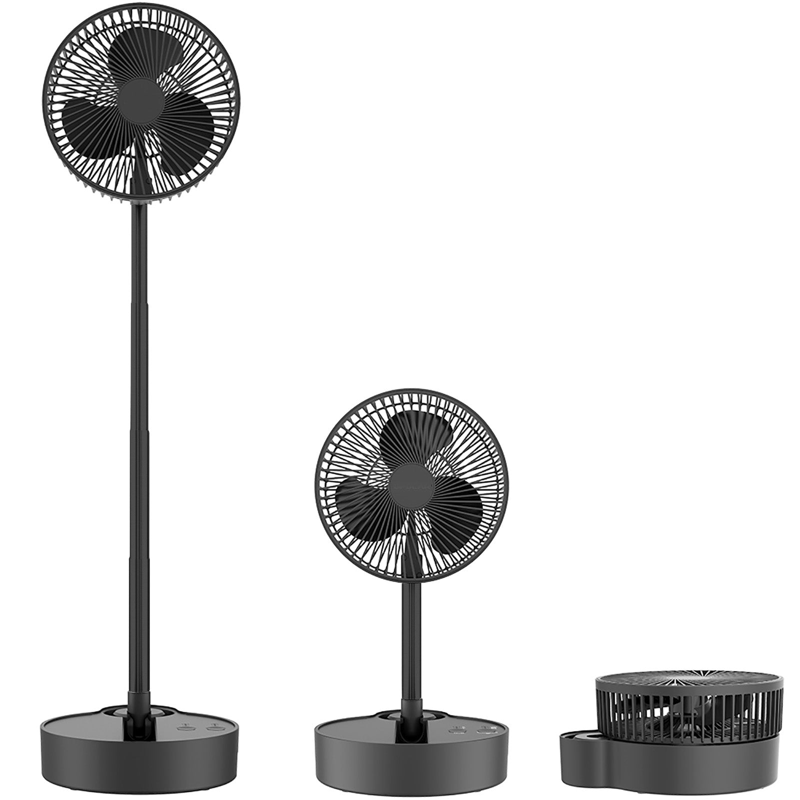 8" Portable Rechargeable Fan, 10000mAh Battery Operated Oscillating Fan, 3 Speeds, Adjustable Height, Foldable Fan, Quiet Small Standing Fan, Powerful USB Desk Fan for Home Office Picnic Camping - Torange