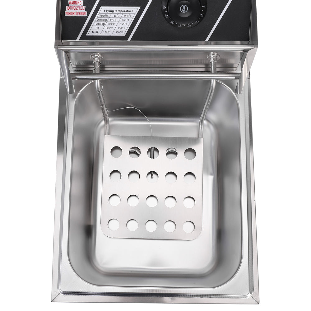Stainless Steel Single Cylinder Electric Fryer US Plug EH81 2500W MAX 110V 6.3QT/6L - Torange