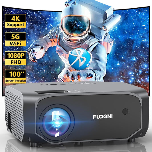 Projector with 5G WiFi and Bluetooth, 10000L Native 1080P Portable Outdoor Video Projector 4K Supported, Home Theater Movie Projector with Screen for Phone/PC/TV Stick/PS5（FBA仓发货，禁售亚马逊） - Torange