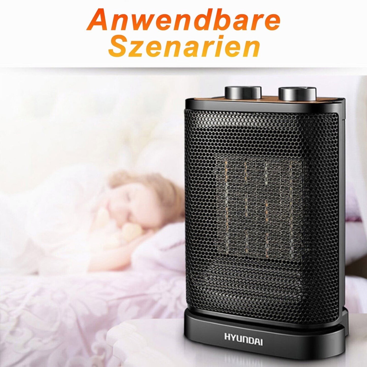 1500W Fan Heater Energy Saving PTC Ceramic Heater 3 Heat Levels, for Living Rooms, Offices, Workshops - Torange