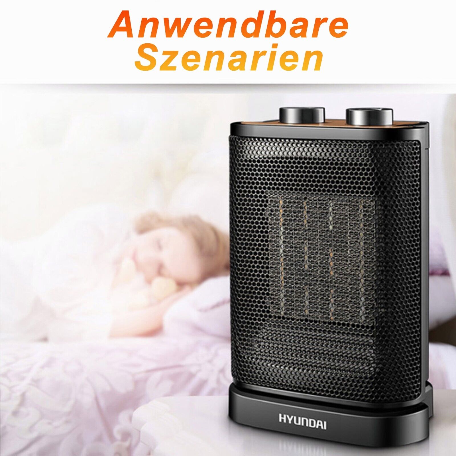 1500W Fan Heater Energy Saving PTC Ceramic Heater 3 Heat Levels, for Living Rooms, Offices, Workshops - Torange