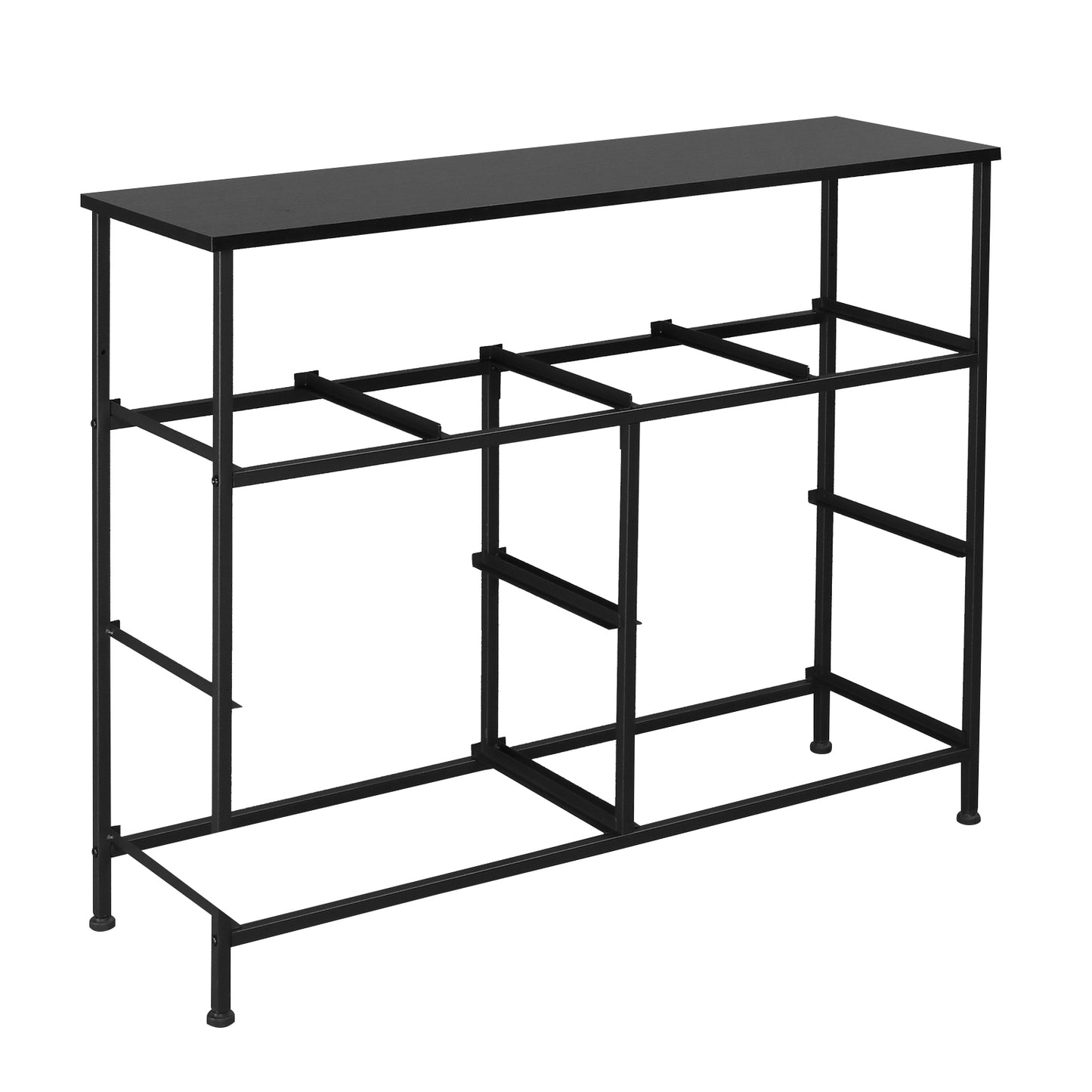 8 drawers, 4 large and 4 small, non-woven storage cabinets, cationic cloth surface + non-woven fabric drawers + particle board + iron frame 100*30*77cm, black wood grain drawer surface - Torange