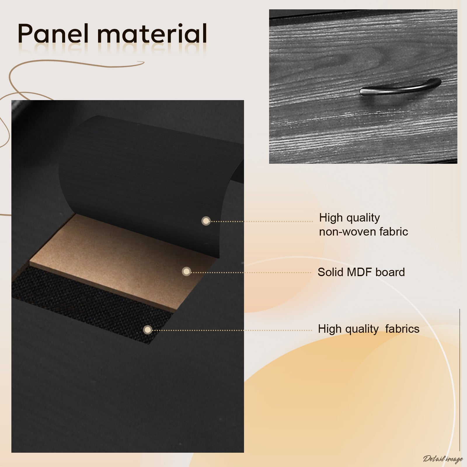8 drawers, 4 large and 4 small, non-woven storage cabinets, cationic cloth surface + non-woven fabric drawers + particle board + iron frame 100*30*77cm, black wood grain drawer surface - Torange