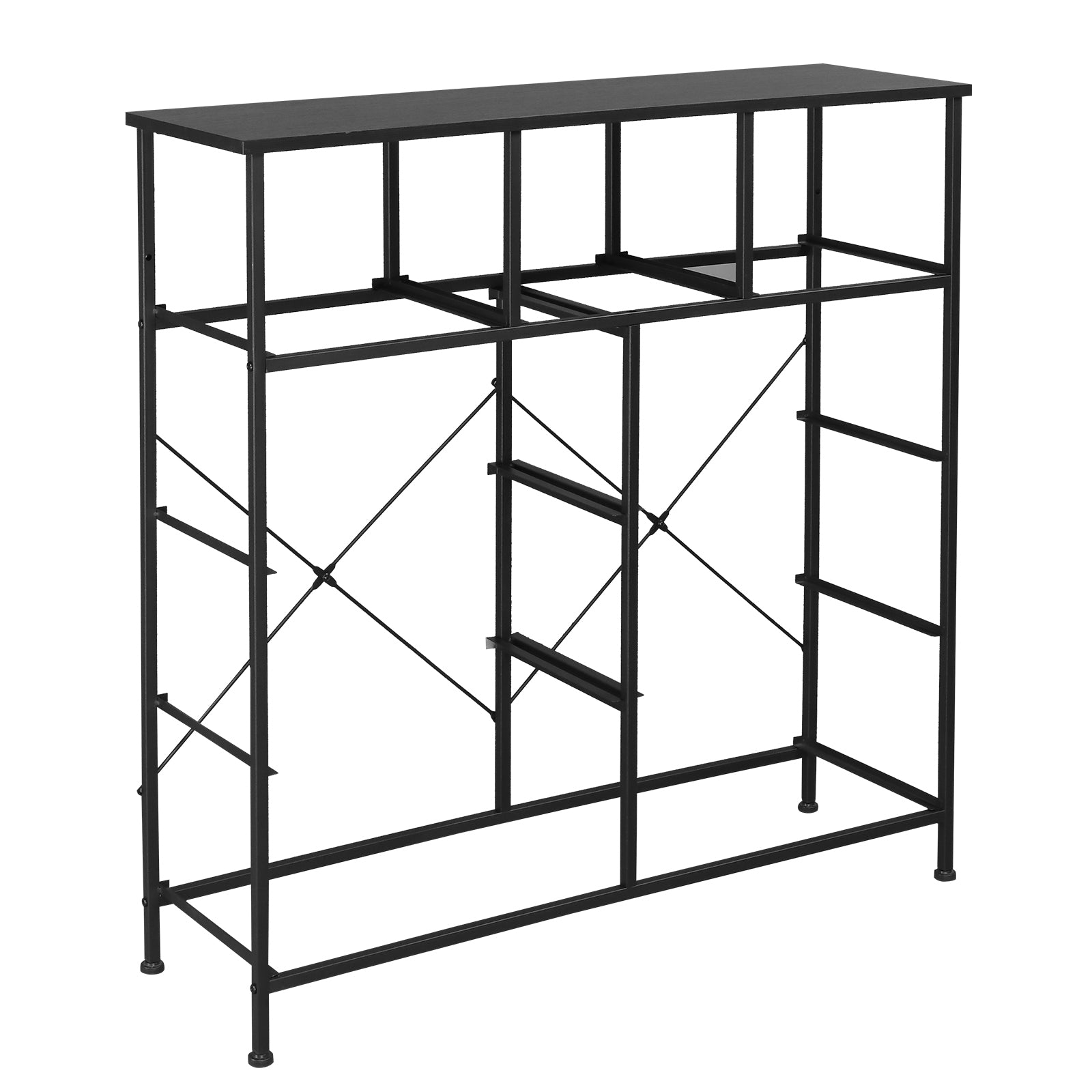 9 drawers, 6 large and 3 small, non-woven storage cabinets, cationic cloth surface + non-woven fabric drawers + particle board + iron frame 100*30*100cm, black wood grain drawer surface - Torange