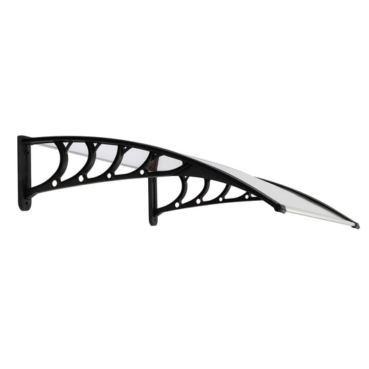 HT-100 x 80 Household Application Door & Window Rain Cover Eaves Canopy White & Black Bracket - Torange