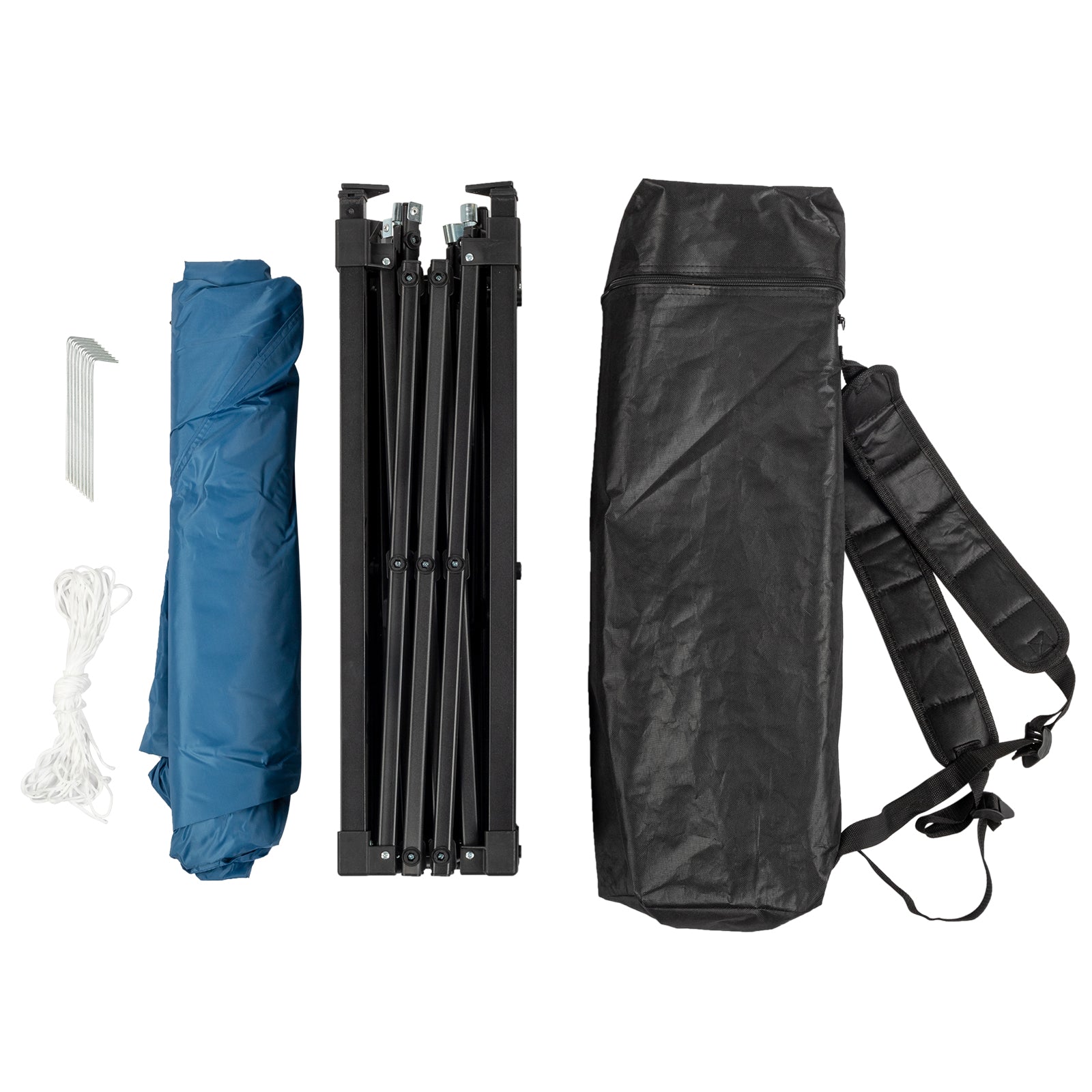 1.8*1.8m Beveled Oxford Cloth Black Plastic Sprayed Iron Pipe With One Side Cloth Backpack Storage Bag Folding Shed Sky Blue - Torange