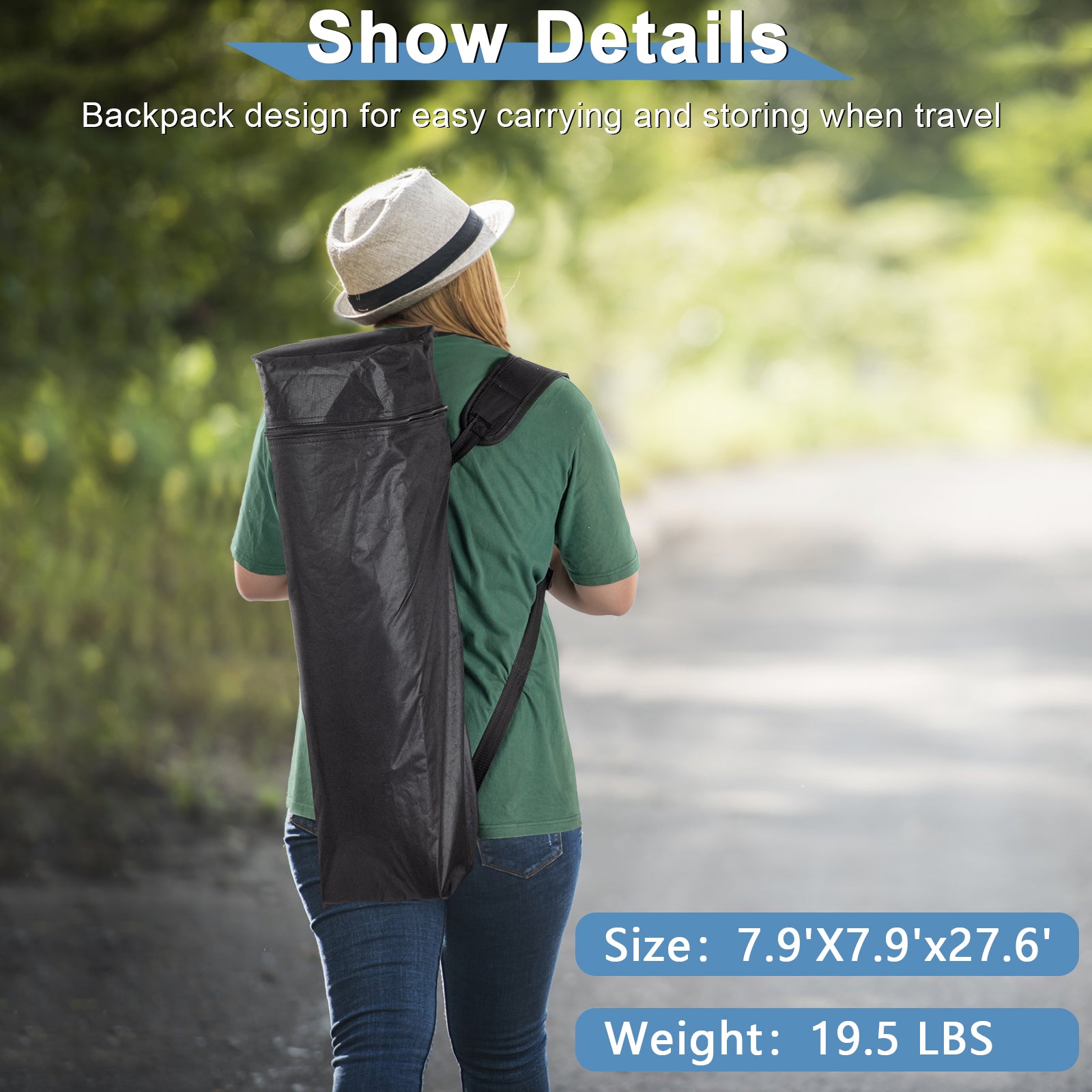 1.8*1.8m Beveled Oxford Cloth Black Plastic Sprayed Iron Pipe With One Side Cloth Backpack Storage Bag Folding Shed Sky Blue - Torange