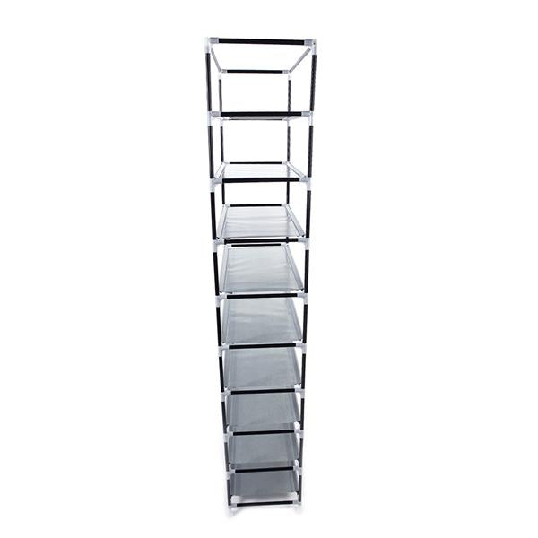 Fashionable Room-saving 9 Lattices Non-woven Fabric Shoe Rack Gray - Torange