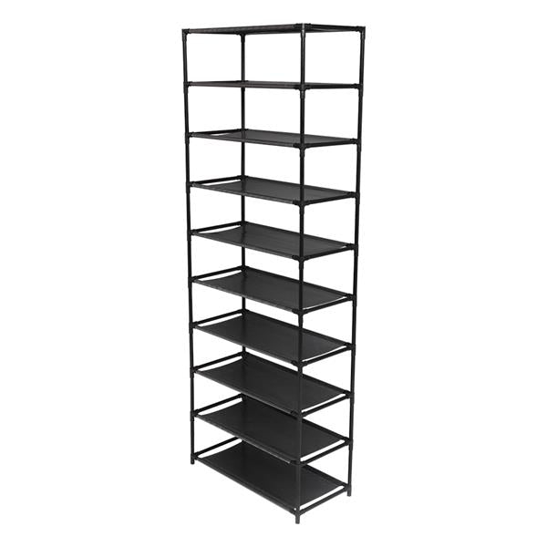 10 Tier Stackable Shoe Rack Storage Shelves - Stainless Steel Frame Holds 50 Pairs Of Shoes - Torange