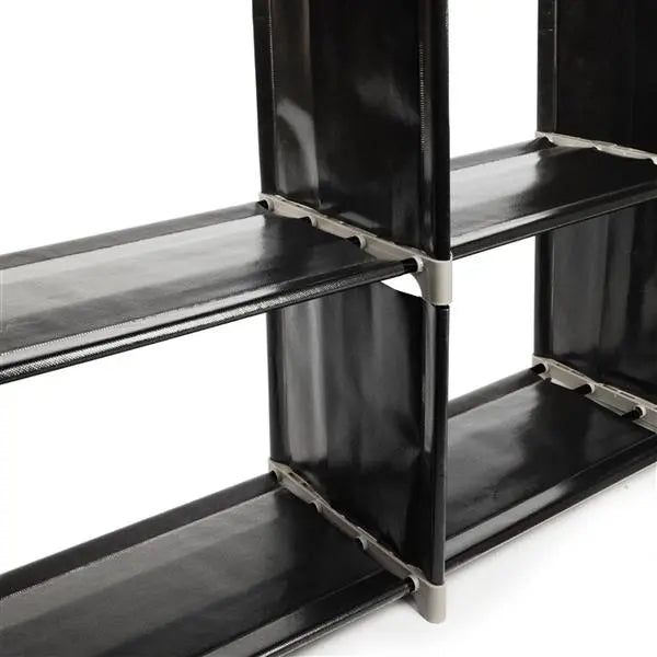 Multifunctional Assembled 3 Tiers 9 Compartments Storage Shelf Black - Torange