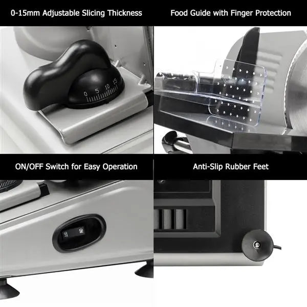 Semi-automatic Belt Cutter Deli Food Machine Home Deli Food Slicer. SL526 110V/150W 7.5" - Torange