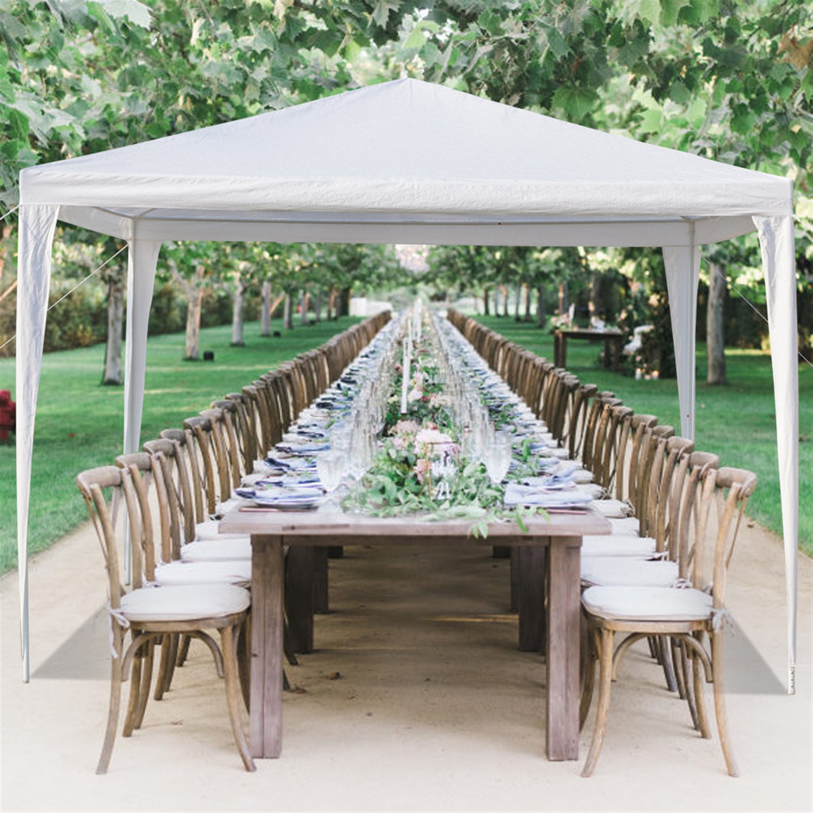 3 x 3m Waterproof Tent with Spiral Tubes White - Torange