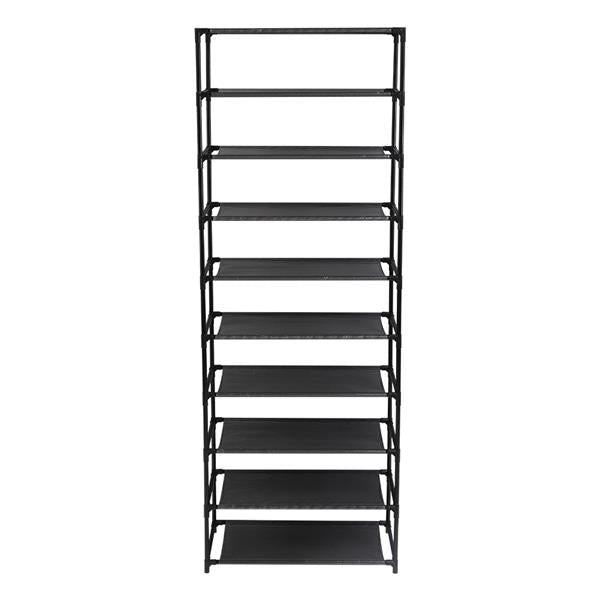 10 Tier Stackable Shoe Rack Storage Shelves - Stainless Steel Frame Holds 50 Pairs Of Shoes - Torange