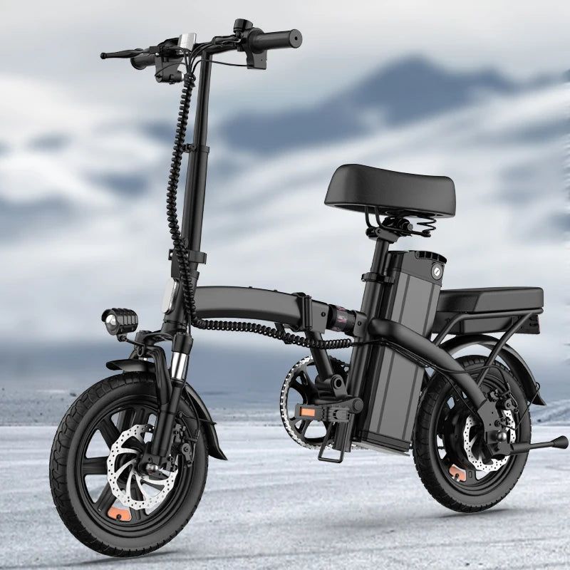 Urlife Commuter E-Bike 14 Inch Folding 250W 48V 7.5Ah Removable & Fast Charge Battery 40KM Range Hydraulic Front Suspension Dual Disc Brakes