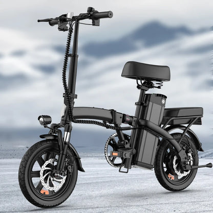 Urlife Commuter E-Bike 14 Inch Folding 250W 48V 7.5Ah Removable & Fast Charge Battery 40KM Range Hydraulic Front Suspension Dual Disc Brakes