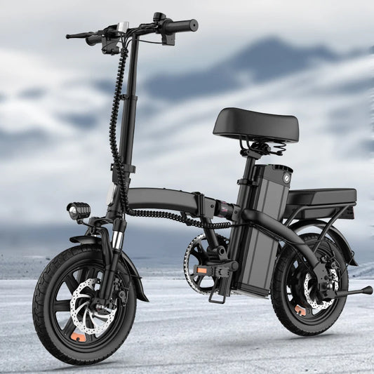 Urlife Commuter E-Bike 14 Inch Folding 250W 48V 7.5Ah Removable & Fast Charge Battery 40KM Range Hydraulic Front Suspension Dual Disc Brakes