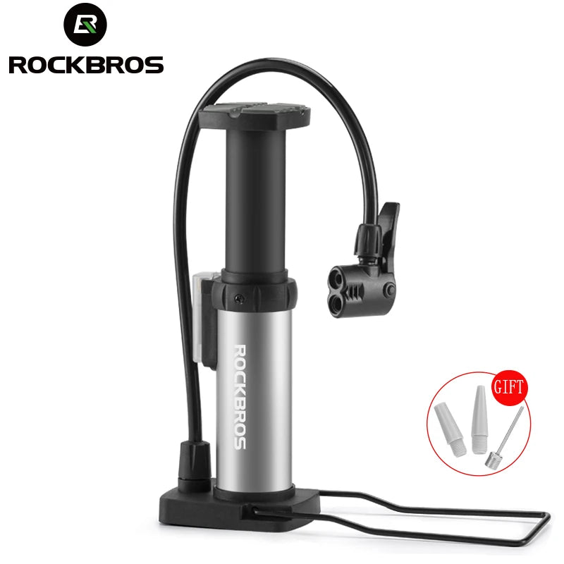 ROCKBROS Bicycle Pump Portable Mini Hand Pump Cycling Air Pump Bike Pump MTB Mountain Bike Pump 100PSI Inflator Foot Bomba Torange