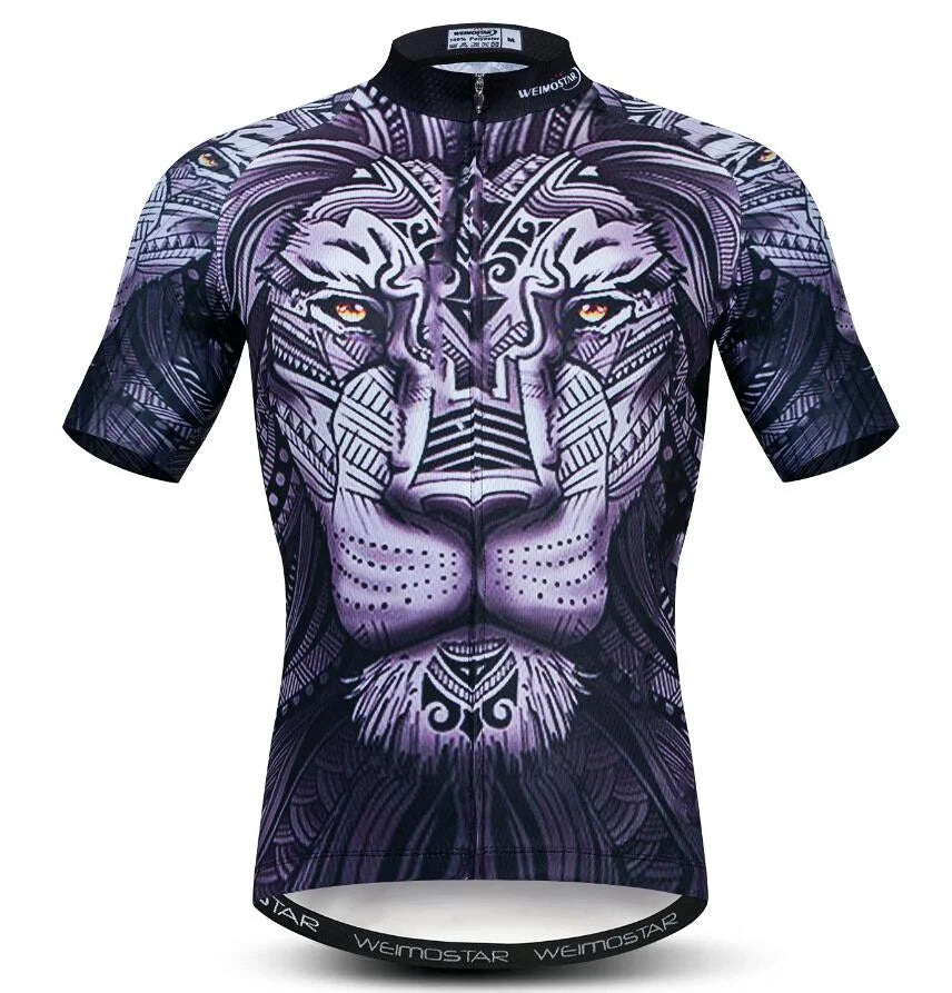 Summer men's cycling clothes motorcycle team off-road short-sleeved cycling lion mountain bike downhill cycling shirt cycling Torange