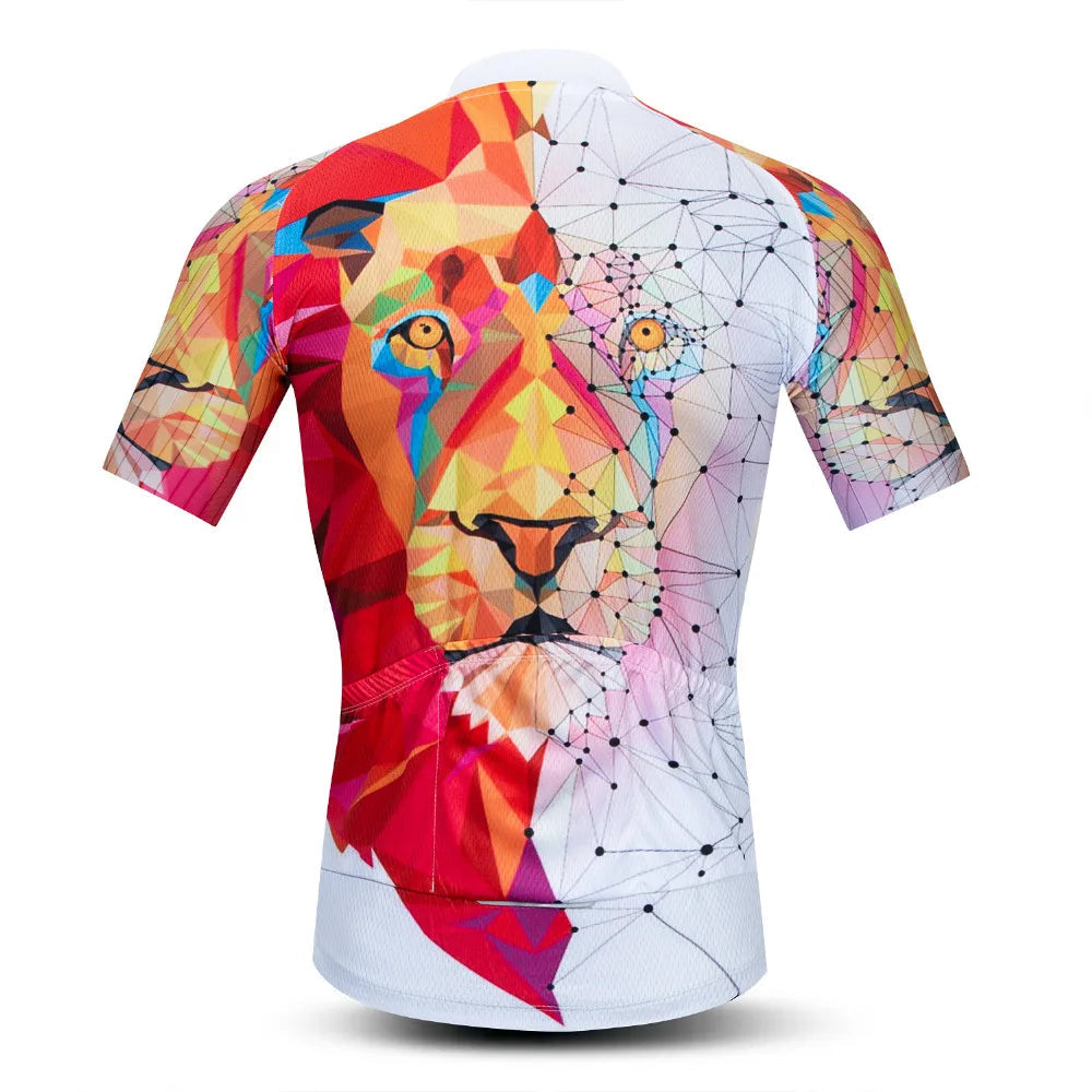 Summer men's cycling clothes motorcycle team off-road short-sleeved cycling lion mountain bike downhill cycling shirt cycling Torange