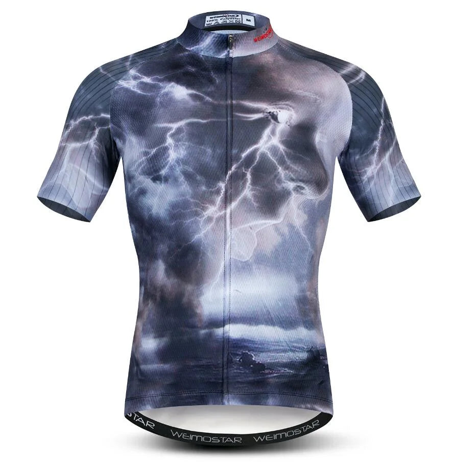 Summer men's cycling clothes motorcycle team off-road short-sleeved cycling lion mountain bike downhill cycling shirt cycling Torange