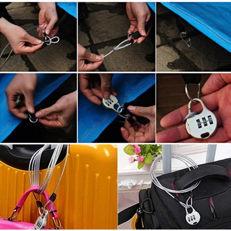 Strong Braided Steel Cable Wire Rope Security Anti-theft For Outdoor Bike Lock Motorcycles Scooter Chain Bicycle Accessories