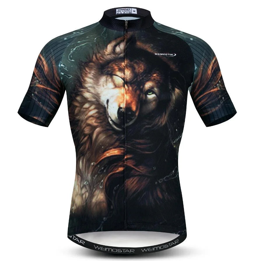 Summer men's cycling clothes motorcycle team off-road short-sleeved cycling lion mountain bike downhill cycling shirt cycling Torange