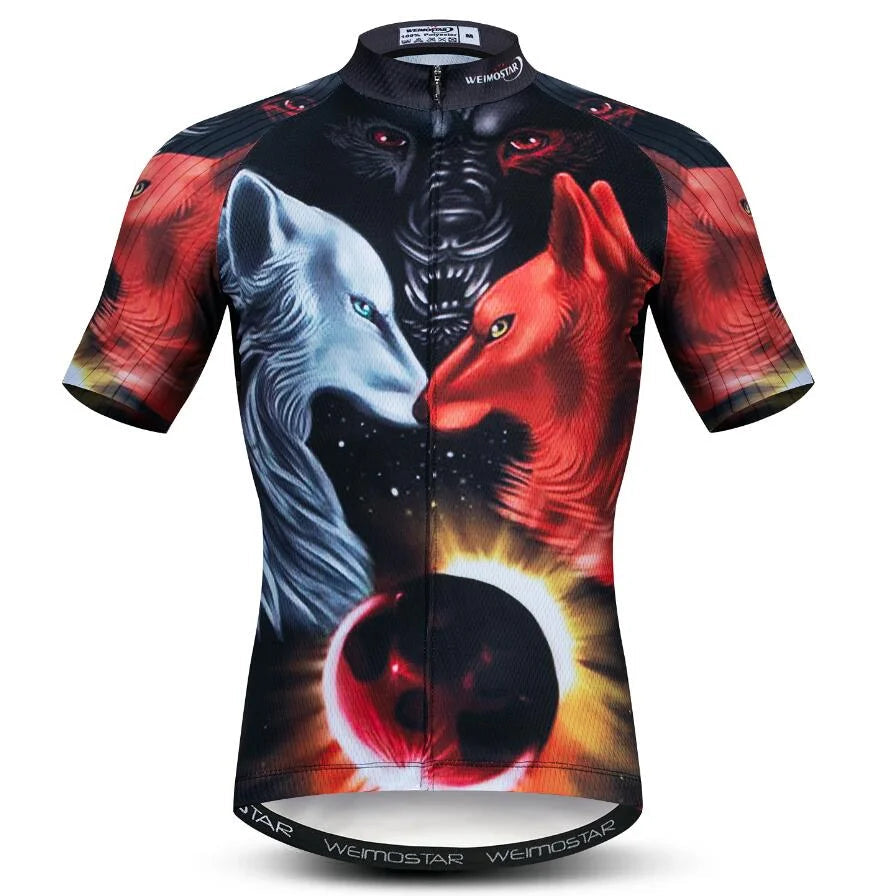 Summer men's cycling clothes motorcycle team off-road short-sleeved cycling lion mountain bike downhill cycling shirt cycling Torange
