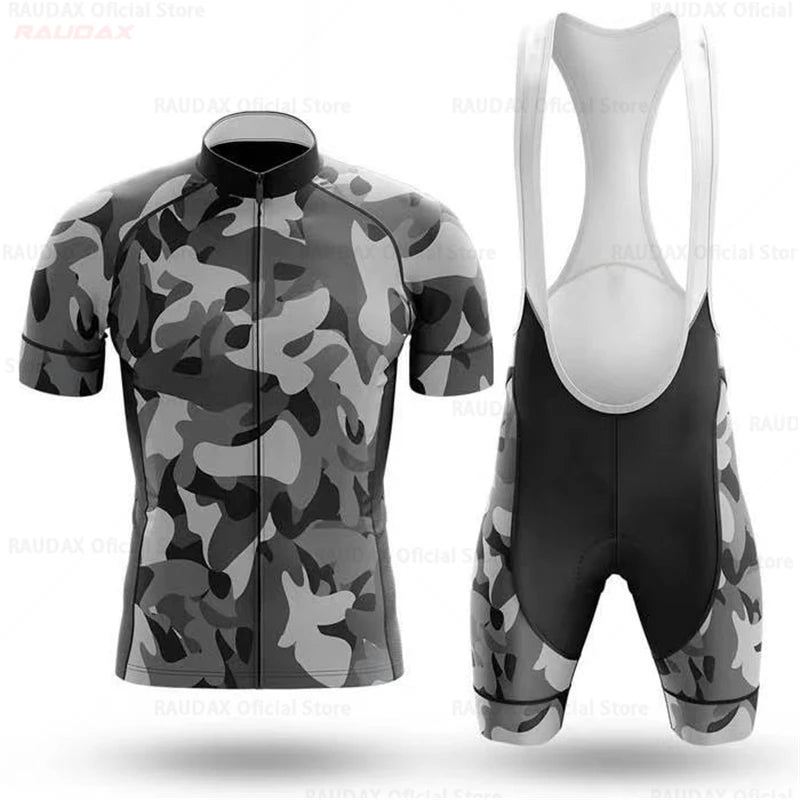 Camouflage Bike Uniform Pro Team Short Sleeve Maillot Ciclismo Man's Cycling Clothing Summer MTB Bike Riding Cycling Jersey Torange