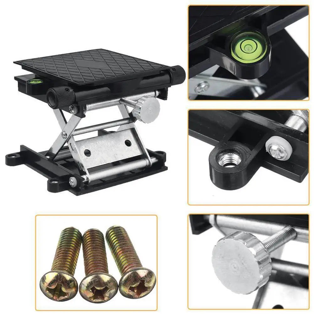Lab Jack Scissor Stand Platform - Manual Jack Lift  Aluminum Alloy Laboratory Black Lifting Platform  Scientific Scissor Lifting