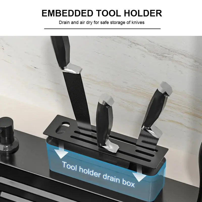 Kitchen Sink Nano 304 Stainless Steel Household Washbasin Sink Large Single Slot With Knife Holder Above Counter/Undermount Sink DS