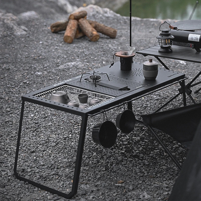 Folding Camping Tables Portable IGT Carbon Steel Ultralight Nature Hike Table Top Outdoor Multifunctional Auxiliary Equipment