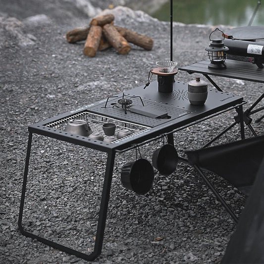 Folding Camping Tables Portable IGT Carbon Steel Ultralight Nature Hike Table Top Outdoor Multifunctional Auxiliary Equipment