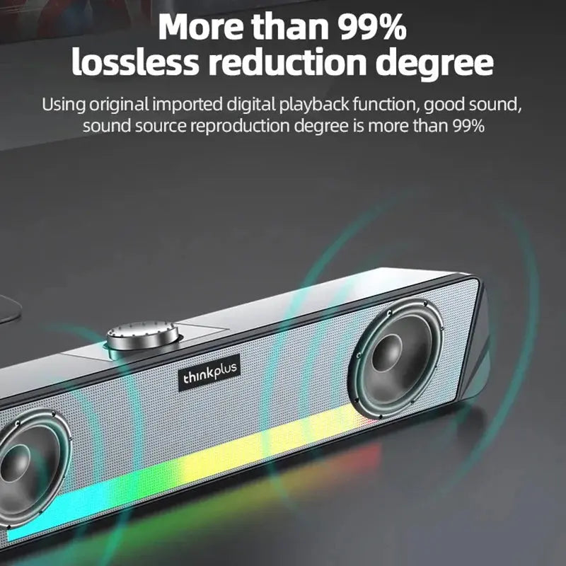 Lenovo TS33 Original For Desk Computer Subwoofer AUX 360 Home Movie Bluetooth 5.0 Speaker Surround Sound Bar Audio Speaker DS
