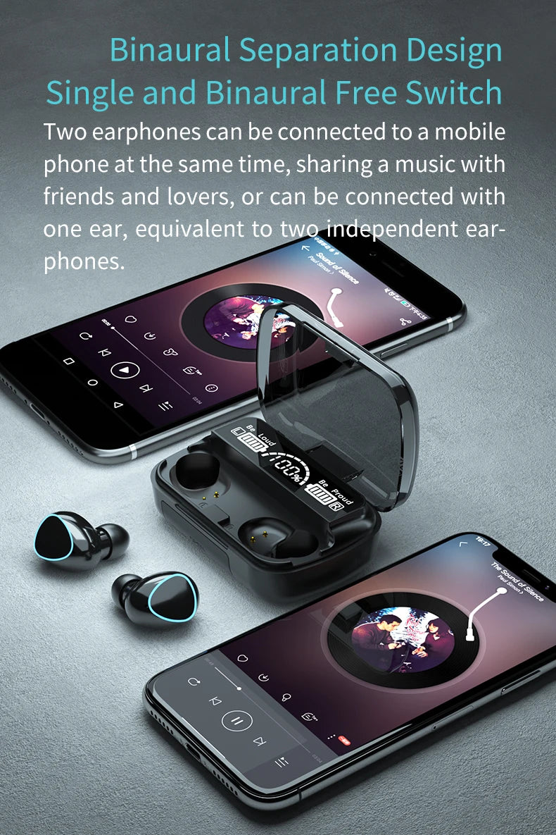 M10 TWS Bluetooth 5.3 Headphones 3500mAh Charging Box Wireless Earphones With Mic 9D Stereo Sports Waterproof Earbuds Headset - Torange