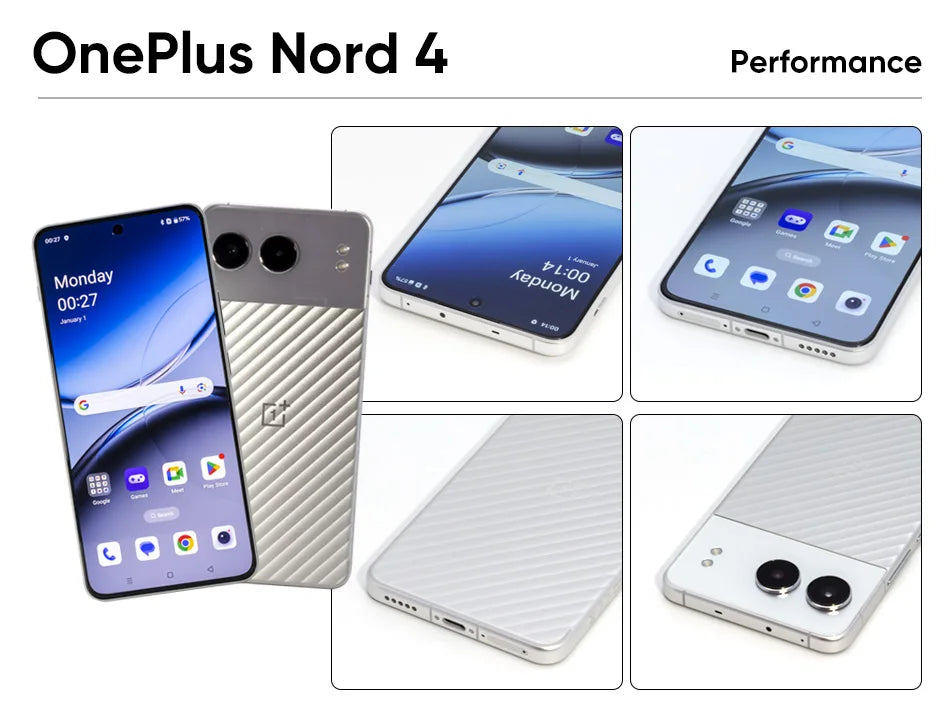 2024 New OnePlus Nord 4 Global Version Snapdragon 7+ Gen 3 6.74"120Hz Fluid AMOLED 50MP SONY Dual Cameras 5500mAh 100W SUPERVOOC