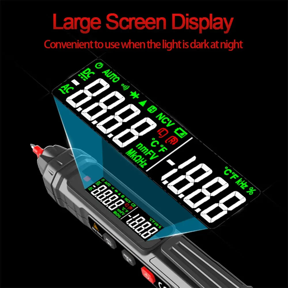 Smart Digital Multimeter 6000 Counts Non Contact High Precision Voltage Detector Pen Auto Range Capacitance OHm NCV Tester Torange