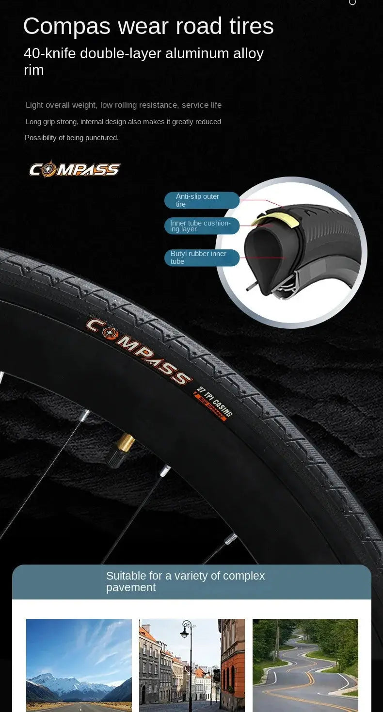 FJ Bend High Carbon Steel Variable Speed Wind Shock Absorber Road Bike Torange