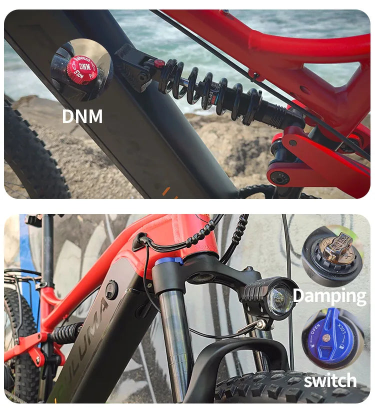 PH001 Electric Bicycles Peak 1000W Motor 48V 20AH Battery Off-Road VTT Electric Mountain Bike 27.5 Inch Fat Tire Electric Bikes