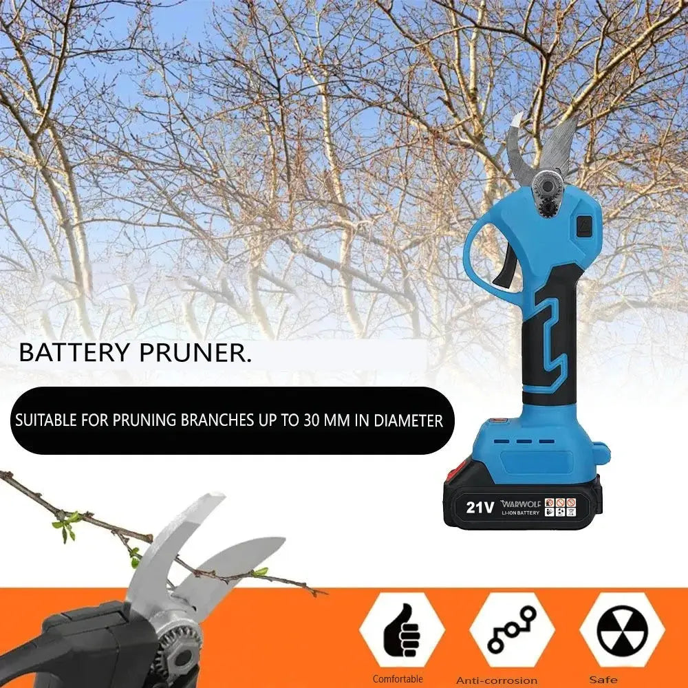 30mm Cordless Electric Scissors Pruning Shears Tree Garden Pruner Cutter Branches Pruning Power Tools For Makita 18v Battery Torange