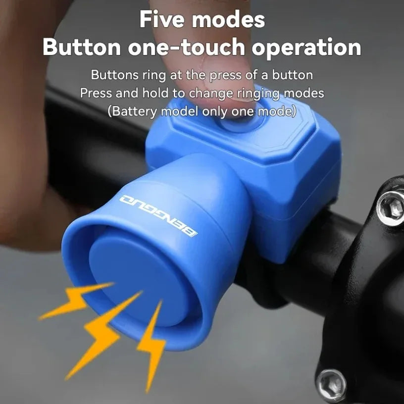 5 Mode Bike Electric Bell Horn Cycling USB Charging Motorcycle Ring Antitheft Waterproof Alarm Mountain Road Bicycle Accessories Torange