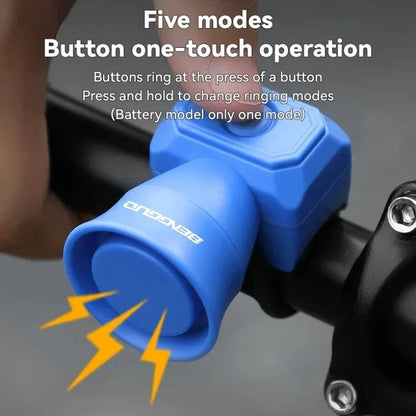5 Mode Bike Electric Bell Horn Cycling USB Charging Motorcycle Ring Antitheft Waterproof Alarm Mountain Road Bicycle Accessories Torange