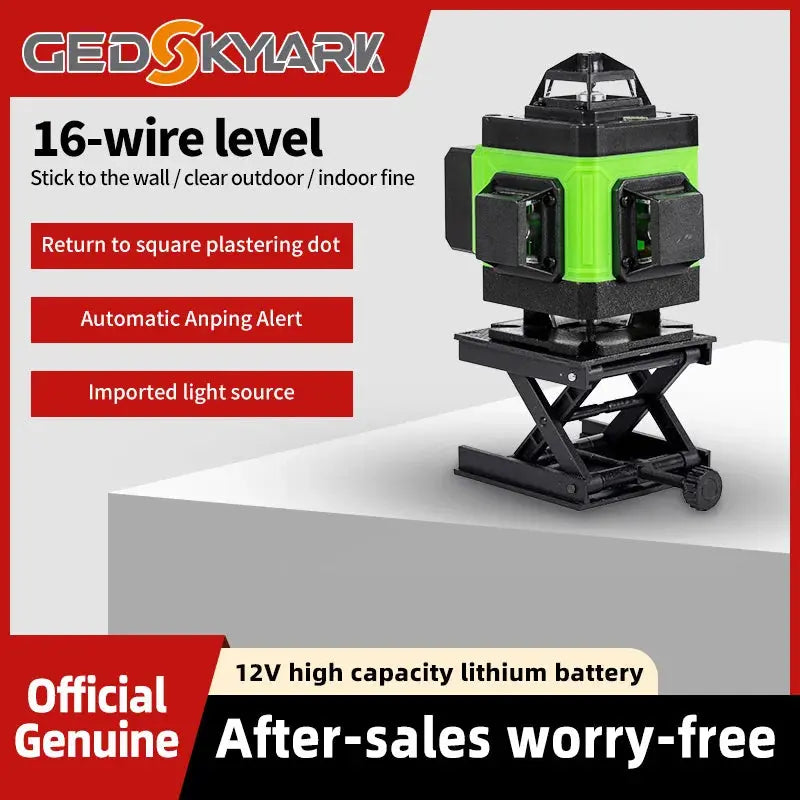 4D Professional Laser Levels 16 Line Battery 360 Horizontal Vertical Cross Light Laser Level Self-Leveling Measure Laser Beam Torange