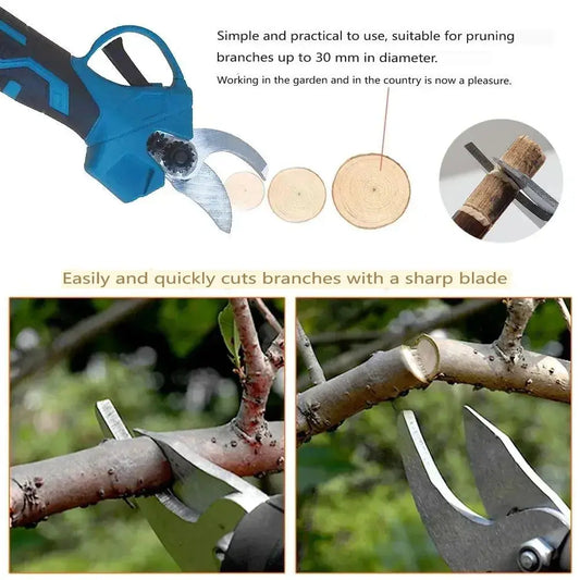 30mm Cordless Electric Scissors Pruning Shears Tree Garden Pruner Cutter Branches Pruning Power Tools For Makita 18v Battery Torange