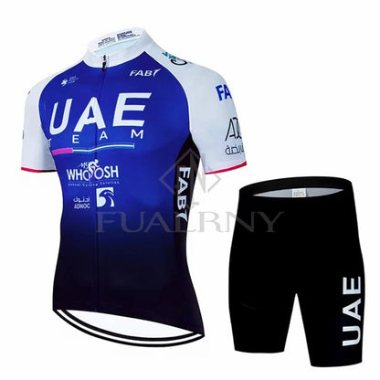 UAE Summer Cycling Jersey Set Men's Cycling Clothing Bicycle Short Sleeve Road Bike Clothes Suit Mtb Maillot Culotte Ciclismo Torange