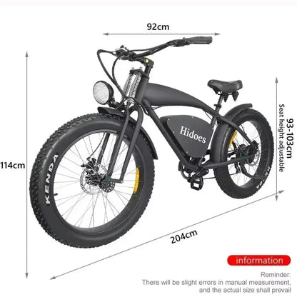Electric Bicycle Hidoes B3 1200W Powerful Brushless Motor 48V18.2AH  Battery E-bike 26 In Fat Tire Snow Motorcycle Electric Bike Torange