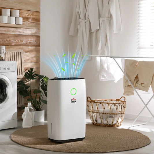HOMCOM Electric Air Dehumidifier – 16L/Day (White) DS