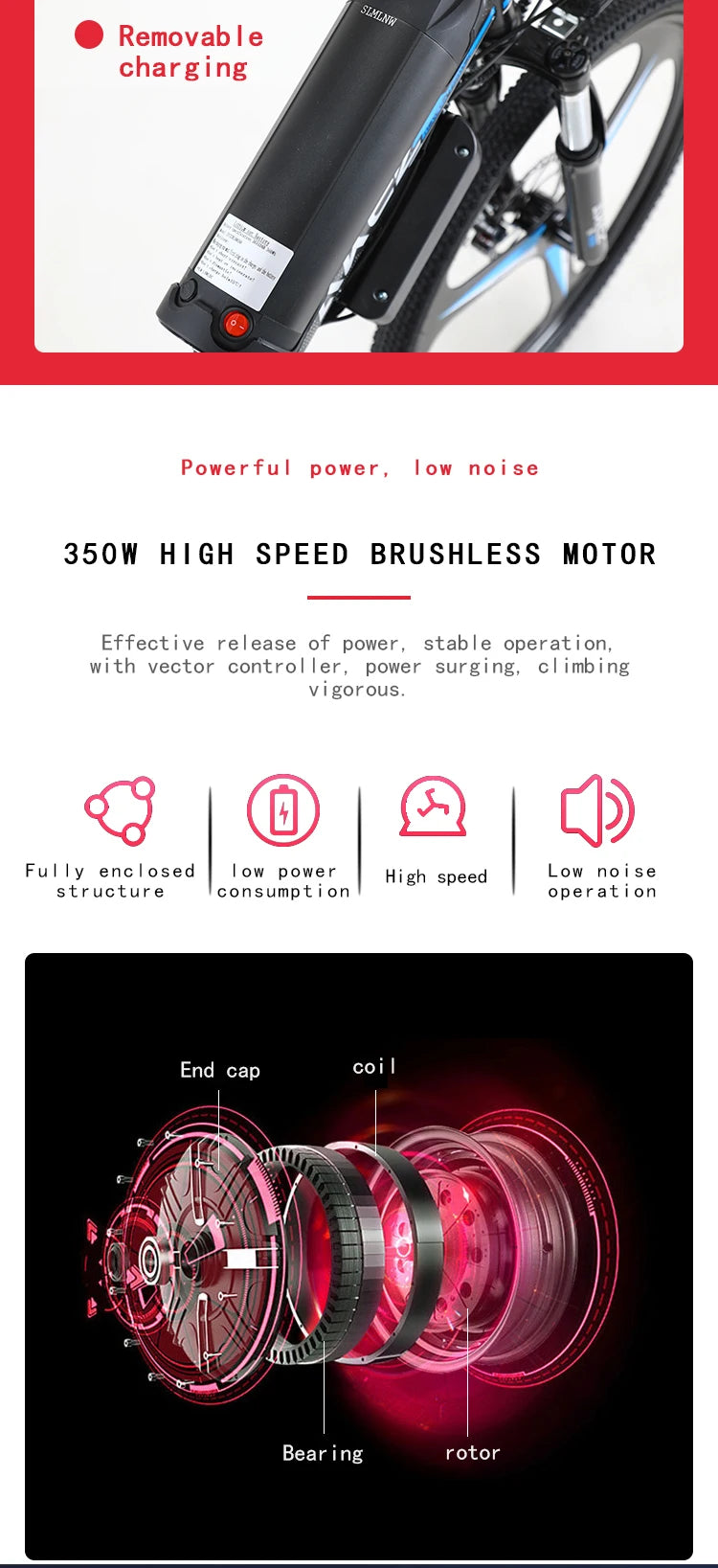 26-inch folding electric bike, folding commuter city bike, 36V350W lithium battery MTB, variable speed bike, portable bike