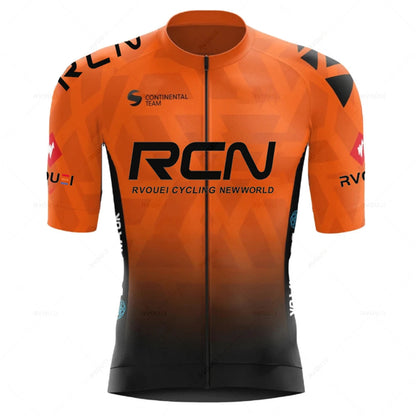 2026 Rvouei Team Cycling Jersey Set Summer Breathable Road Bicycle Suit Riding Uniform Bike MTB Clothing New Sports Cycling Kits Torange
