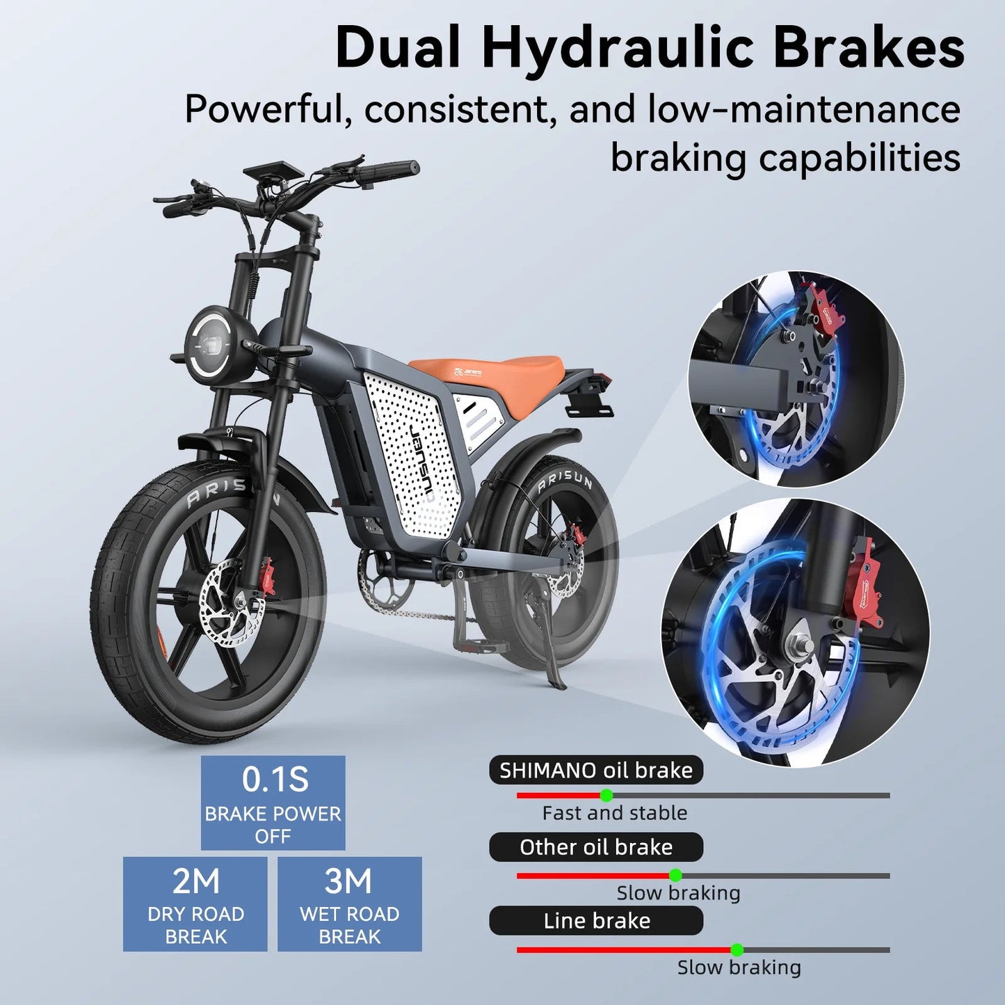 JANSNO X60 Electric Bicycle 1500W Dual Motor 48V23AH Lithium Battery Snow Motorcycle E-Bike 20 Inch Fat Tire Snow Electric Bike Torange