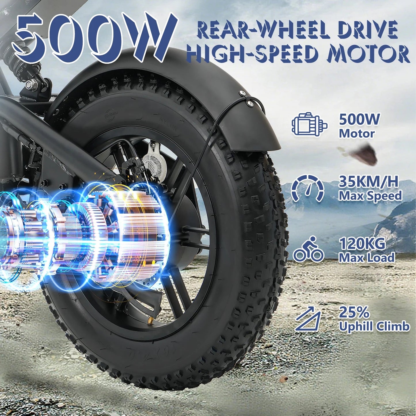 Electric Bike Hidoes B6Mini 500W High Speed Motor 48V10.4AH Battery  Electric Bicycle 16 Inch Off-road Air Fat Tire Adult E-bike Torange